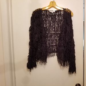 Jacket-Crochet, (loosely), with decorative pin closure (or use your own). Light-